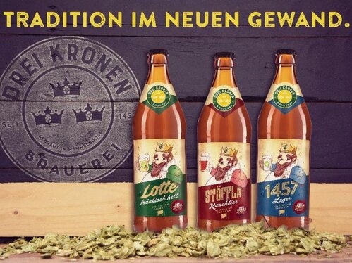Plakat mit allen Biersorten der Brauerei Drei Kronen Memmeldorf | © Brauerei Drei Kronen Memmelsdorf GmbH