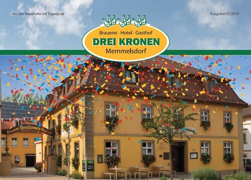 Cover der Hauszeitung 01.2019 vom Hotel & Brauereigasthof Drei Kronen | © Frankenhotel Drei Kronen Memmelsdorf GmbH