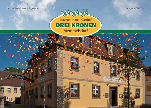 Cover der Hauszeitung 01.2018 vom Hotel & Brauereigasthof Drei Kronen | © Frankenhotel Drei Kronen Memmelsdorf GmbH